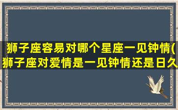 狮子座容易对哪个星座一见钟情(狮子座对爱情是一见钟情还是日久生情)