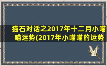 猫石对话之2017年十二月小喵喵运势(2017年小喵喵的运势如何？星座专家猫石为你解答！)