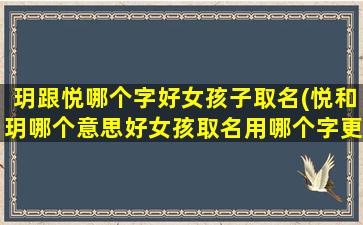 玥跟悦哪个字好女孩子取名(悦和玥哪个意思好女孩取名用哪个字更恰当)