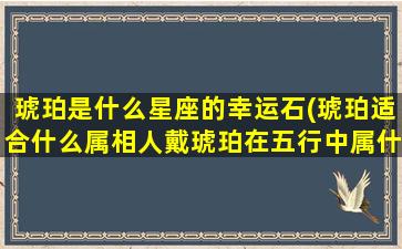 琥珀是什么星座的幸运石(琥珀适合什么属相人戴琥珀在五行中属什么)