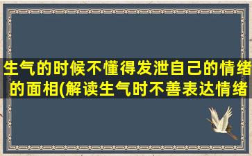 生气的时候不懂得发泄自己的情绪的面相(解读生气时不善表达情绪的面相，探寻压抑情绪的人群心理)