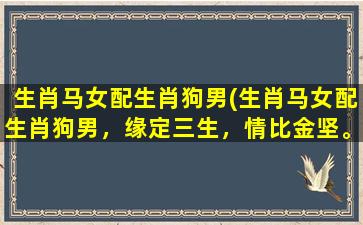 生肖马女配生肖狗男(生肖马女配生肖狗男，缘定三生，情比金坚。)