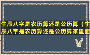 生辰八字是农历算还是公历算（生辰八字是农历算还是公历算家里面能不能放别人的照片）