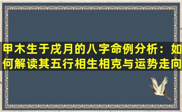 甲木生于戌月的八字命例分析：如何解读其五行相生相克与运势走向