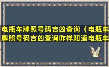 电瓶车牌照号码吉凶查询（电瓶车牌照号码吉凶查询咋样知道电瓶车牌照号码吉凶）