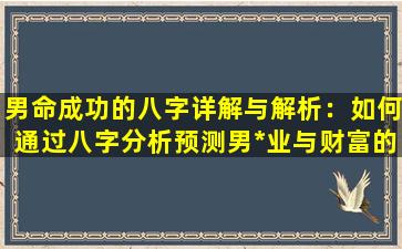 男命成功的八字详解与解析：如何通过八字分析预测男*业与财富的成功