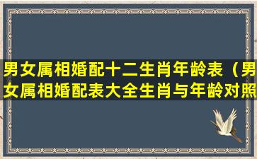 男女属相婚配十二生肖年龄表（男女属相婚配表大全生肖与年龄对照表）