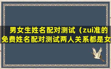 男女生姓名配对测试（zui准的免费姓名配对测试两人关系都是女生）