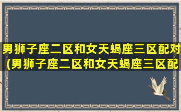 男狮子座二区和女天蝎座三区配对(男狮子座二区和女天蝎座三区配对好吗）