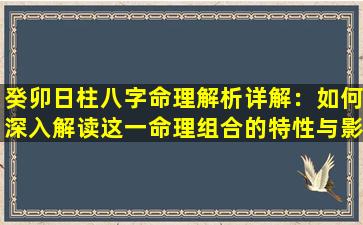 癸卯日柱八字命理解析详解：如何深入解读这一命理组合的特性与影响