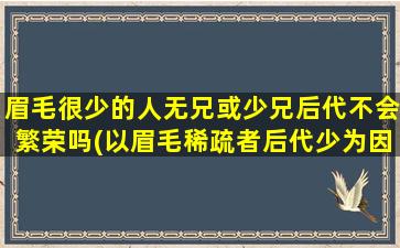 眉毛很少的人无兄或少兄后代不会繁荣吗(以眉毛稀疏者后代少为因素的族群是否会走向没落？)