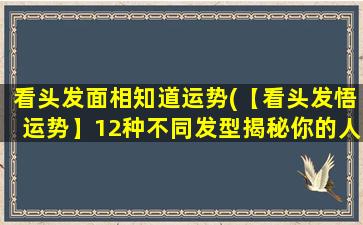 看头发面相知道运势(【看头发悟运势】12种不同发型揭秘你的人生运势！)