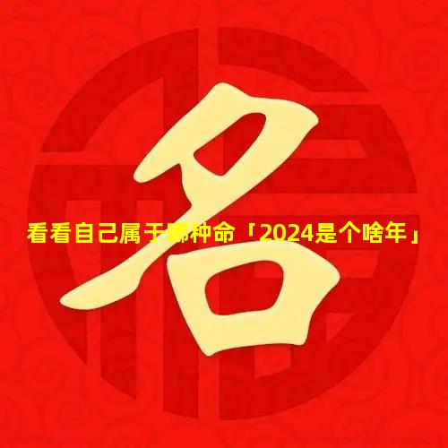 看看自己属于哪种命「2024是个啥年」