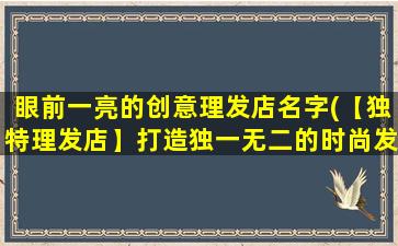 眼前一亮的创意理发店名字(【独特理发店】打造独一无二的时尚发型，让你眼前一亮)