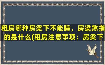 租房哪种房梁下不能睡，房梁煞指的是什么(租房注意事项：房梁下不能睡，房梁煞指的是什么？)