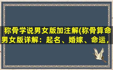 称骨学说男女版加注解(称骨算命男女版详解：起名、婚嫁、命运，让你了解称骨学究竟是什么！)