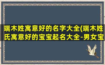 端木姓寓意好的名字大全(端木姓氏寓意好的宝宝起名大全-男女宝宝取名推荐)