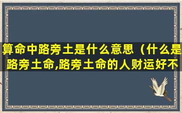 算命中路旁土是什么意思（什么是路旁土命,路旁土命的人财运好不好）