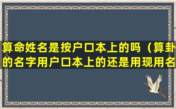 算命姓名是按户口本上的吗（算卦的名字用户口本上的还是用现用名字）