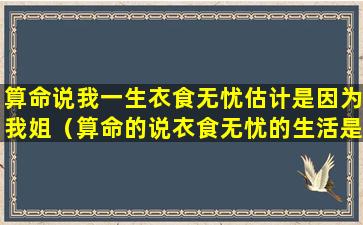 算命说我一生衣食无忧估计是因为我姐（算命的说衣食无忧的生活是怎样）