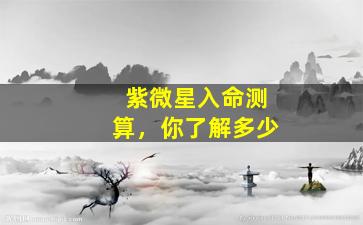 紫微星入命测算，你了解多少