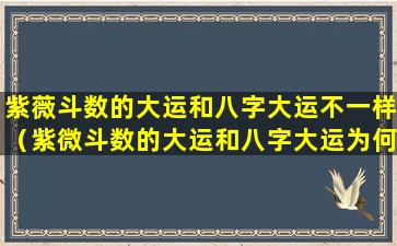 紫薇斗数的大运和八字大运不一样（紫微斗数的大运和八字大运为何不同）