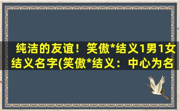 纯洁的友谊！笑傲*结义1男1女结义名字(笑傲*结义：中心为名字的1男1女纯洁友谊)