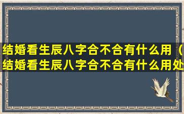 结婚看生辰八字合不合有什么用（结婚看生辰八字合不合有什么用处）