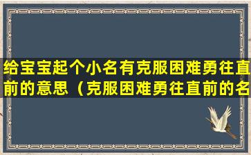 给宝宝起个小名有克服困难勇往直前的意思（克服困难勇往直前的名言）