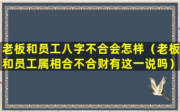 老板和员工八字不合会怎样（老板和员工属相合不合财有这一说吗）