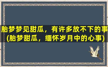 胎梦梦见甜瓜，有许多放不下的事(胎梦甜瓜，缅怀岁月中的心事)