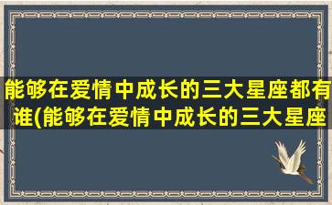 能够在爱情中成长的三大星座都有谁(能够在爱情中成长的三大星座都有谁呢）