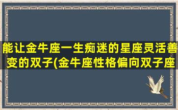 能让金牛座一生痴迷的星座灵活善变的双子(金牛座性格偏向双子座）