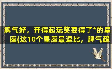 脾气好，开得起玩笑耍得了*的星座(这10个星座最逗比，脾气超好。)