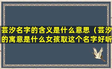 芸汐名字的含义是什么意思（芸汐的寓意是什么女孩取这个名字好听吗）