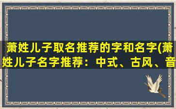 萧姓儿子取名推荐的字和名字(萧姓儿子名字推荐：中式、古风、音律，一站式解决萧姓命名困惑)