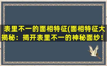 表里不一的面相特征(面相特征大揭秘：揭开表里不一的神秘面纱！)