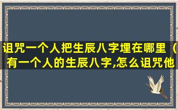 诅咒一个人把生辰八字埋在哪里（有一个人的生辰八字,怎么诅咒他）