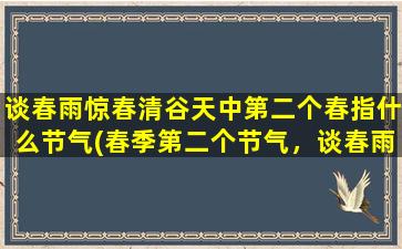 谈春雨惊春清谷天中第二个春指什么节气(春季第二个节气，谈春雨惊春清谷天，了解中国传统节气文化的传承与发展)