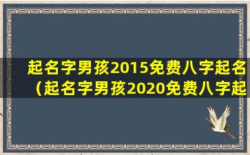 起名字男孩2015免费八字起名（起名字男孩2020免费八字起名192.168.0.1）