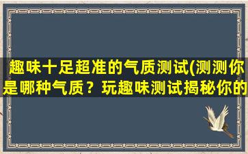 趣味十足超准的气质测试(测测你是哪种气质？玩趣味测试揭秘你的气质类型！)