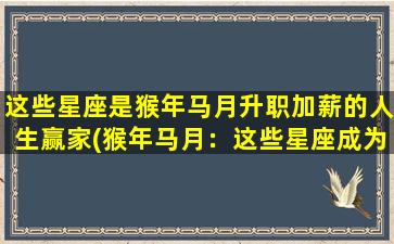 这些星座是猴年马月升职加薪的人生赢家(猴年马月：这些星座成为升职加薪的人生赢家)