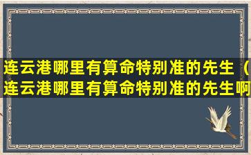 连云港哪里有算命特别准的先生（连云港哪里有算命特别准的先生啊）