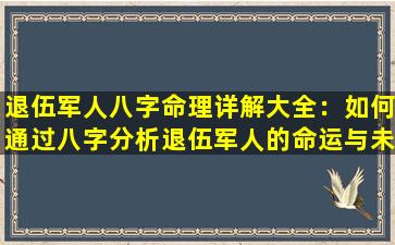 退伍军人八字命理详解大全：如何通过八字分析退伍军人的命运与未来