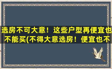 选房不可大意！这些户型再便宜也不能买(不得大意选房！便宜也不能买这些户型)