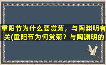 重阳节为什么要赏菊，与陶渊明有关(重阳节为何赏菊？与陶渊明的诗文传承有关)