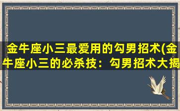 金牛座小三最爱用的勾男招术(金牛座小三的必杀技：勾男招术大揭秘)