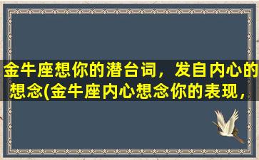 金牛座想你的潜台词，发自内心的想念(金牛座内心想念你的表现，原来是这个样子的！)