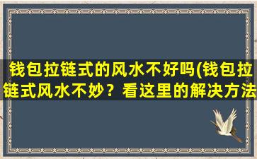 钱包拉链式的风水不好吗(钱包拉链式风水不妙？看这里的解决方法！)