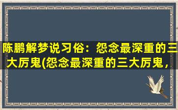 陈鹏解梦说习俗：怨念最深重的三大厉鬼(怨念最深重的三大厉鬼，恐怖至极！)